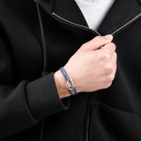 bracelet en argent 925 et cordon pour homme 