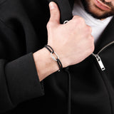 bracelet en argent 925 et cordon pour homme 