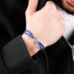 bracelet en argent 925 et cordon pour homme 