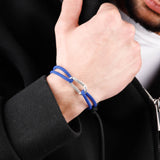 bracelet en argent 925 et cordon pour homme 