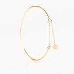 bracelet jonc en acier inoxydable et trèfle pour femme 