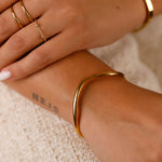 bracelet jonc en acier inoxydable réglable pour femme 