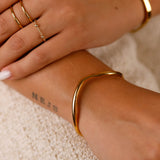 bracelet jonc en acier inoxydable réglable pour femme 