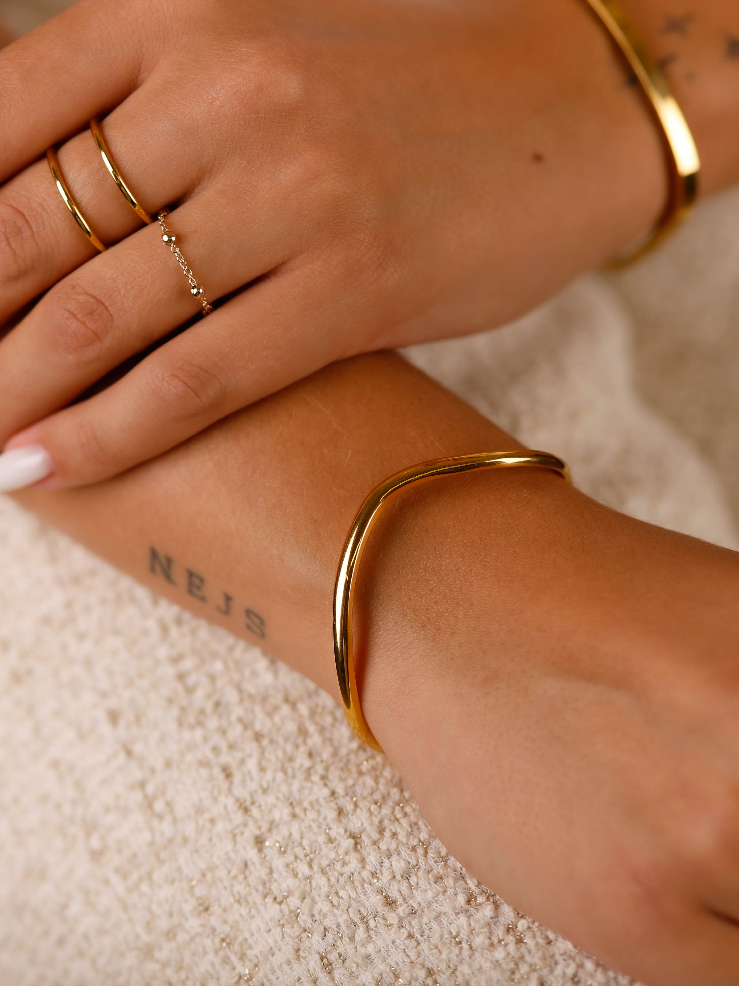 bracelet jonc en acier inoxydable réglable pour femme 