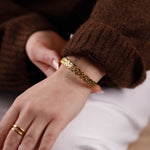 bracelet jonc martelé en acier inoxydable réglable pour femme 