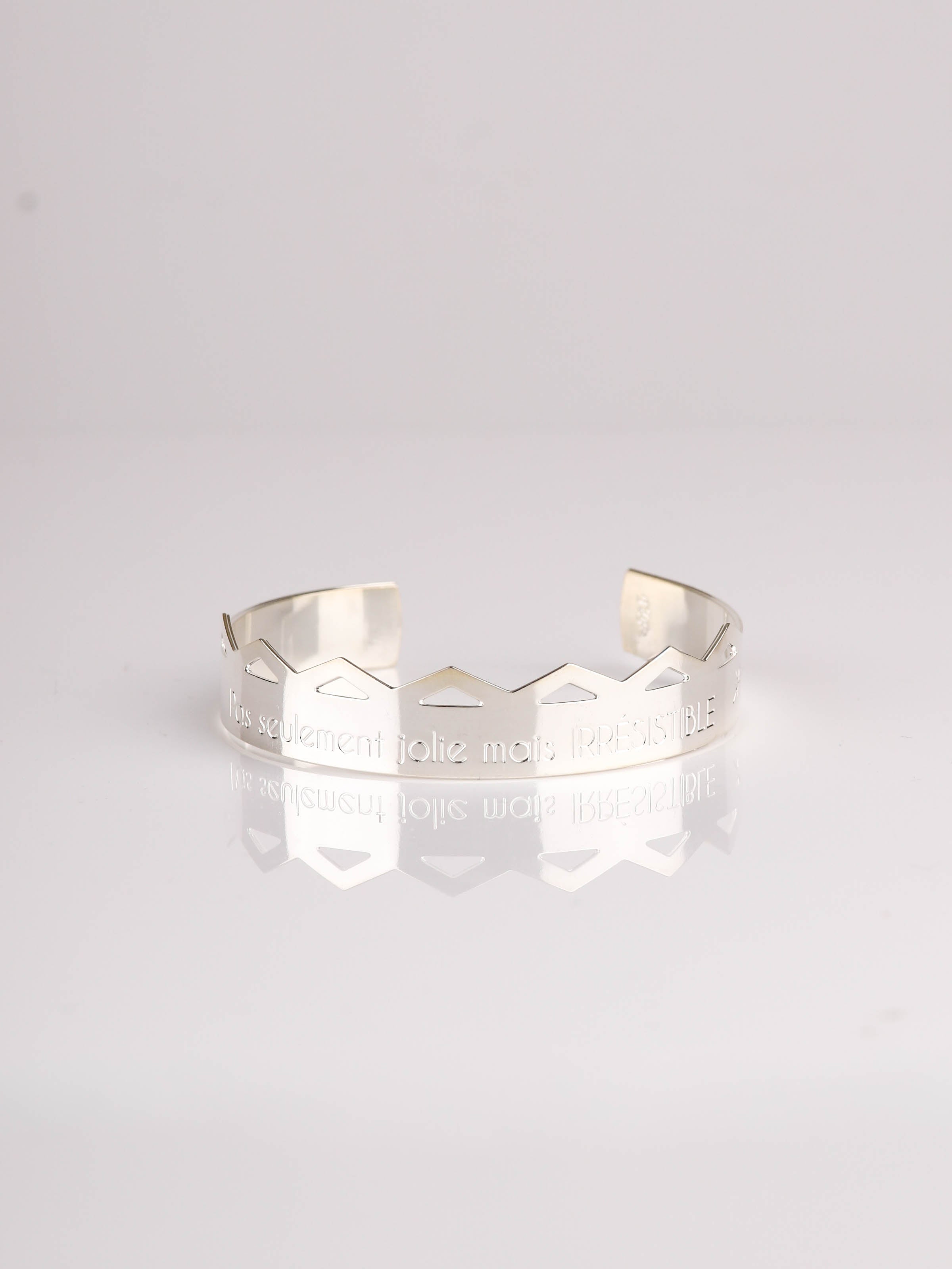 bracelet jonc en plaqué argent réglable pour femme 