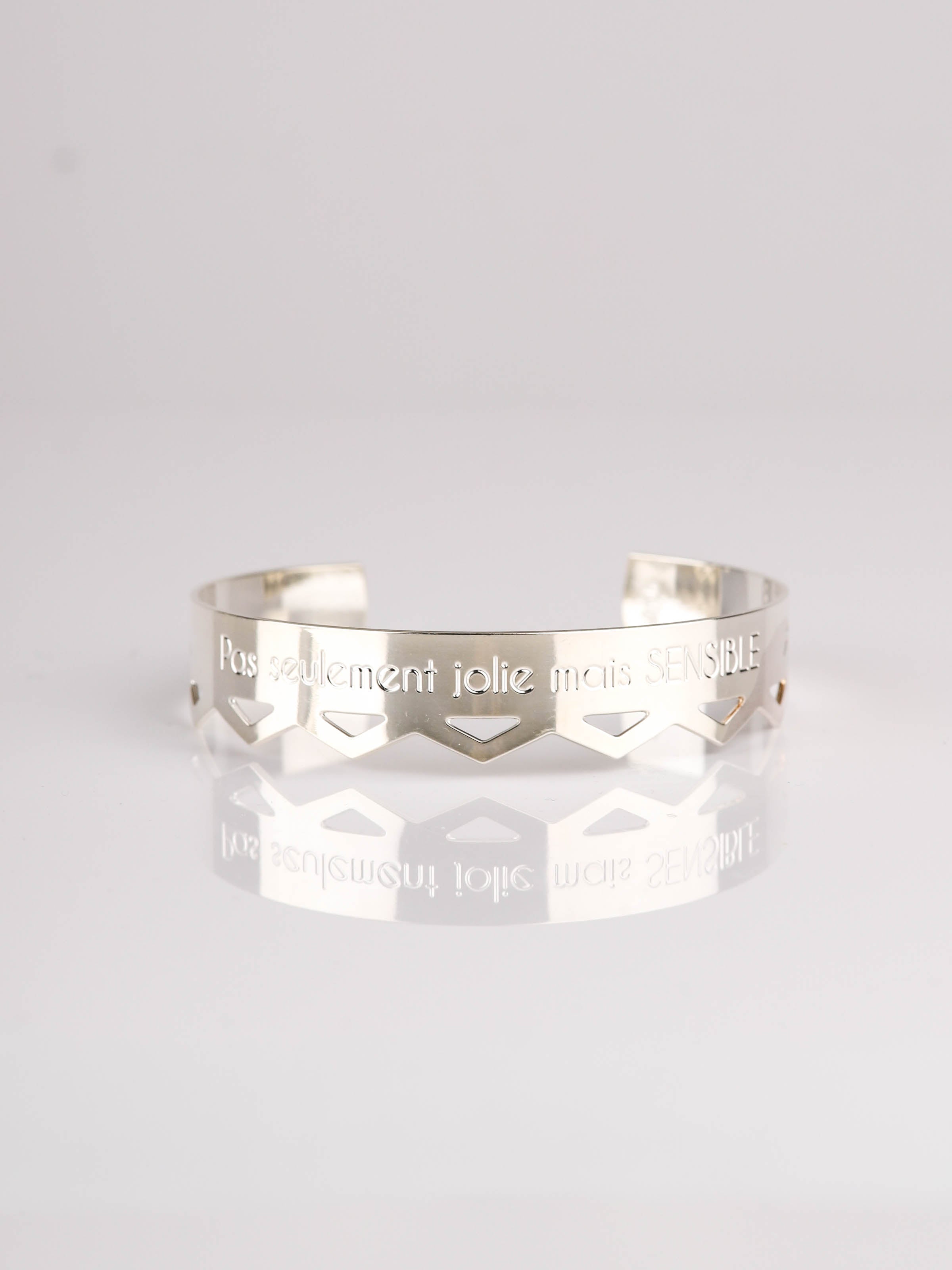 bracelet jonc en plaqué argent réglable pour femme 