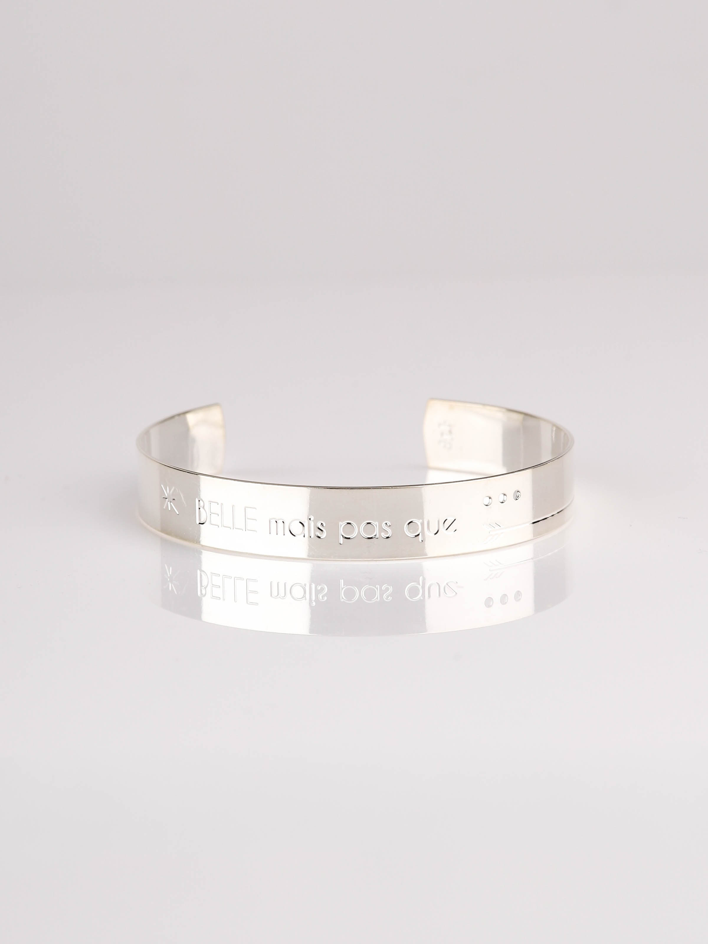 bracelet jonc en plaqué argent réglable pour femme 