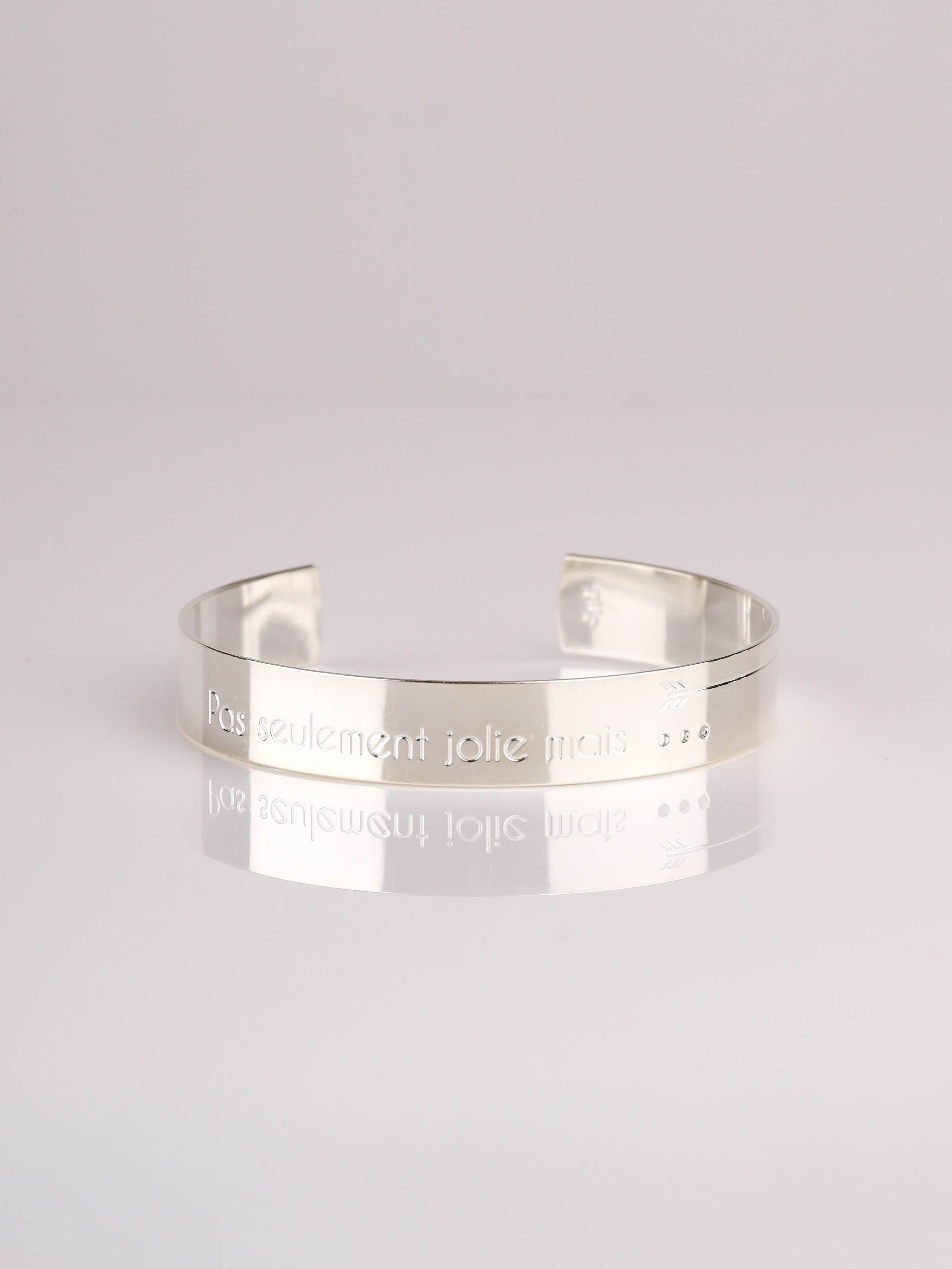 bracelet jonc en plaqué argent réglable pour femme 