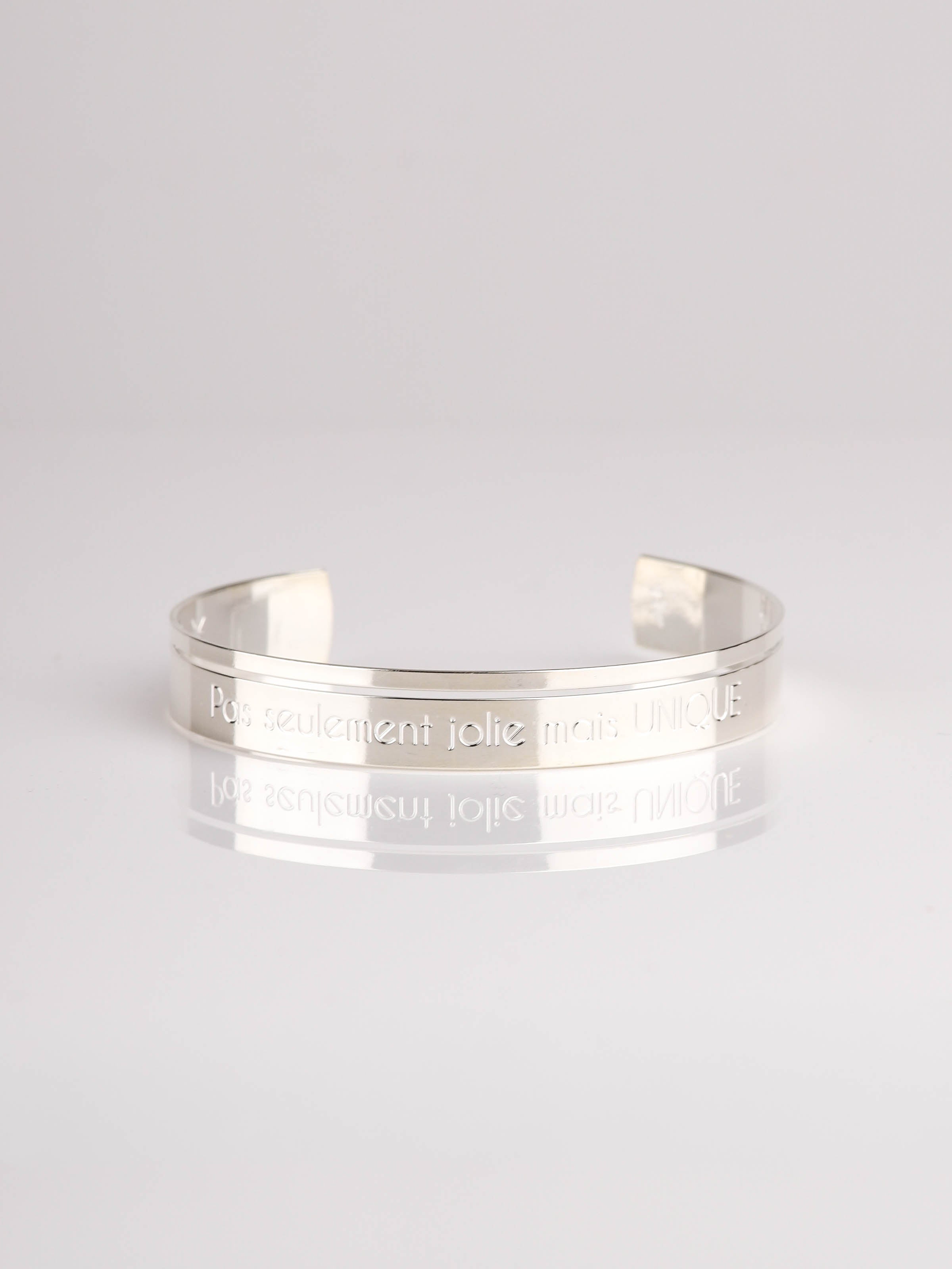 bracelet jonc en plaqué argent réglable pour femme 
