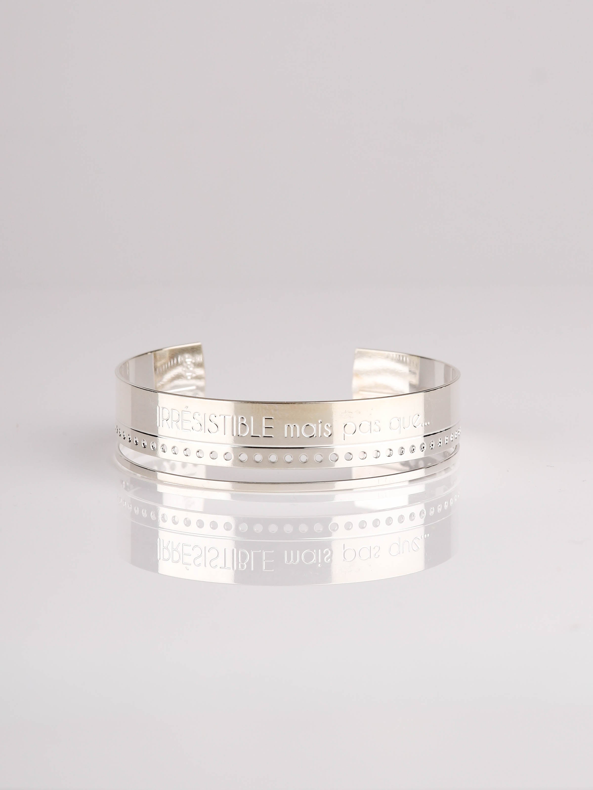 bracelet jonc en plaqué argent réglable pour femme 