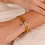 Bracelet jonc - Double - Acier inoxydable - CHARLOTTE