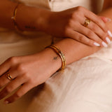 Bracelet jonc - Double - Acier inoxydable - CHARLOTTE