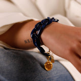 bracelet en acier inoxydable avec maillon pour femme 