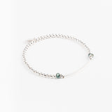 Bracelet - Perle - Cristaux - Kaki - Argent 925 - INCONTOURNABLE