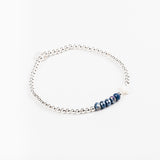 Bracelet - Perle - Cristaux - Bleu roi - Argent 925 - INCONTOURNABLE