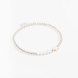 Bracelet - Perle - Cristaux - Blanc - Argent 925 - INCONTOURNABLE