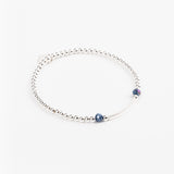 Bracelet - Perle - Cristaux - Bleu roi - Argent 925 - INCONTOURNABLE