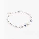 Bracelet - Perle - Cristaux - Bleu roi - Argent 925 - INCONTOURNABLE