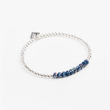 Bracelet - Perle - Cristaux - Bleu roi - Argent 925 - INCONTOURNABLE