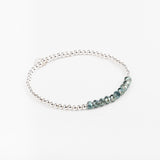 Bracelet - Perle - Cristaux - Kaki - Argent 925 - INCONTOURNABLE