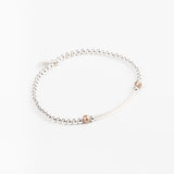 Bracelet - Perle - Cristaux - Taupe - Argent 925 - INCONTOURNABLE