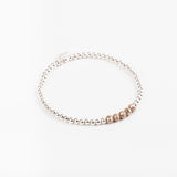 Bracelet - Perle - Cristaux - Taupe - Argent 925 - INCONTOURNABLE