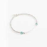 Bracelet - Perle - Cristaux - Turquoise - Argent 925 - INCONTOURNABLE