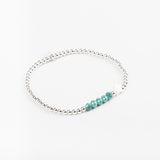 Bracelet - Perle - Cristaux - Turquoise - Argent 925 - INCONTOURNABLE