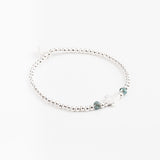 Bracelet - Perle - Cristaux - Kaki - Argent 925 - INCONTOURNABLE