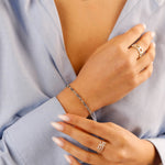 bracelet en perle d'argent 925 et de saphir pour femme