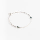Bracelet - Perle - Cristaux - Kaki - Argent 925 - INCONTOURNABLE