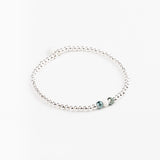 Bracelet - Perle - Cristaux - Kaki - Argent 925 - INCONTOURNABLE