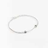 Bracelet - Perle - Cristaux - Kaki - Argent 925 - INCONTOURNABLE