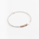 Bracelet - Perle - Cristaux - Taupe - Argent 925 - INCONTOURNABLE