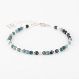 bracelet en perle d'argent 925 et de tourmaline pour femme