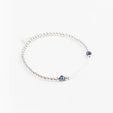 Bracelet - Perle - Cristaux - Bleu roi - Argent 925 - INCONTOURNABLE