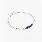 Bracelet - Perle - Cristaux - Bleu roi - Argent 925 - INCONTOURNABLE
