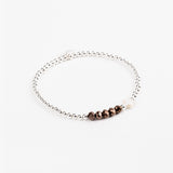 Bracelet - Perle - Cristaux - Chocolat - Argent 925 - INCONTOURNABLE