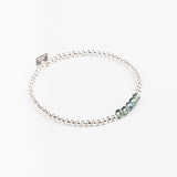 Bracelet - Perle - Cristaux - Kaki - Argent 925 - INCONTOURNABLE