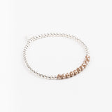Bracelet - Perle - Cristaux - Taupe - Argent 925 - INCONTOURNABLE