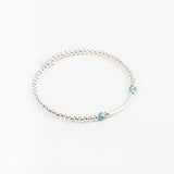 Bracelet - Perle - Cristaux - Turquoise - Argent 925 - INCONTOURNABLE