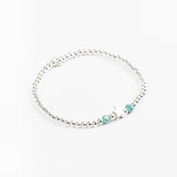 Bracelet - Perle - Cristaux - Turquoise - Argent 925 - INCONTOURNABLE