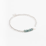Bracelet - Perle - Cristaux - Kaki - Argent 925 - INCONTOURNABLE