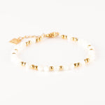 bracelet en perle de nacre et plaqué or pour femme