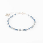 bracelet en perle d'argent 925 et de saphir pour femme