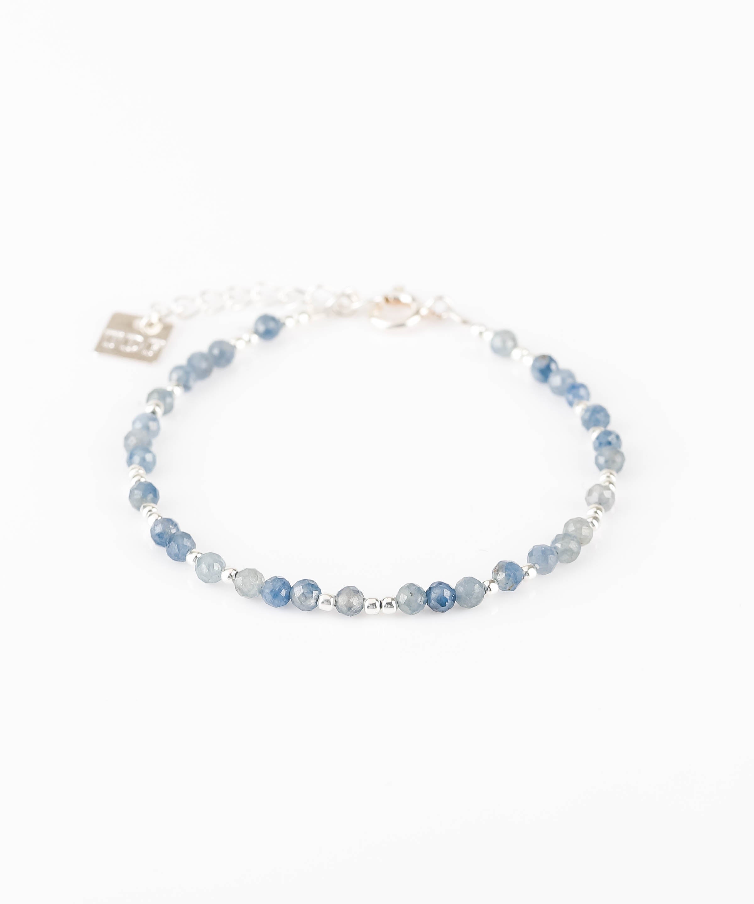 bracelet en perle d'argent 925 et de saphir pour femme