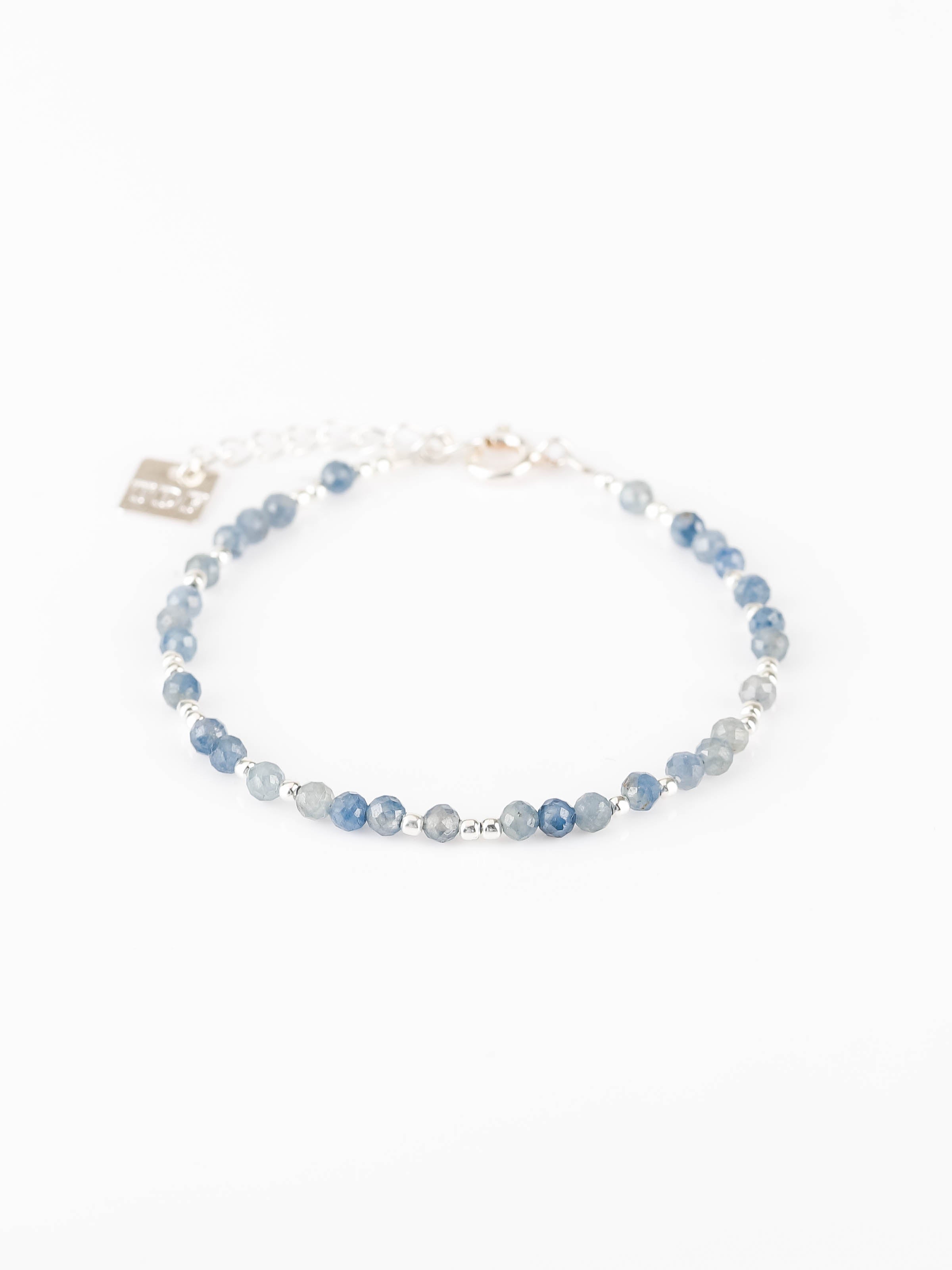 bracelet en perle d'argent 925 et de saphir pour femme
