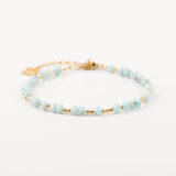 bracelet perle en plaqué or et pierre naturelle pour femme 