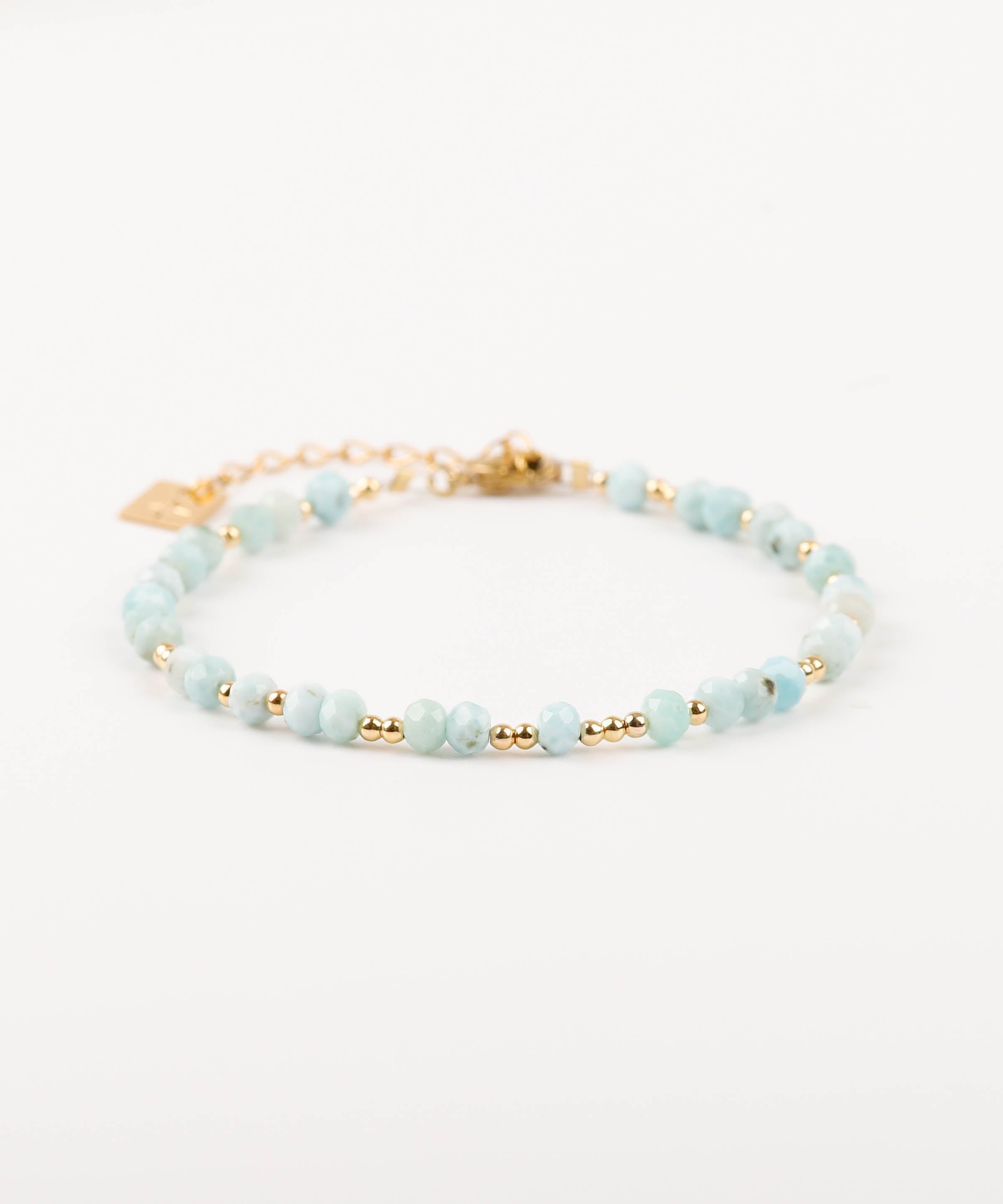 bracelet perle en plaqué or et pierre naturelle pour femme 